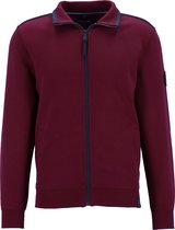 CASA MODA heren vest katoenmelange - met rits - bordeaux rood -  Maat: XXL