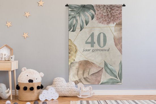 Tapisserie - Tapisserie - Marié 40 ans - Anniversaire - Citations - Proverbes - 120x180 cm - Tapisserie