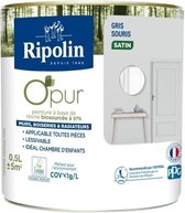 Natuurlijke biobased muurverf voor binnen muisgrijs satijn 0,5L Ripolin