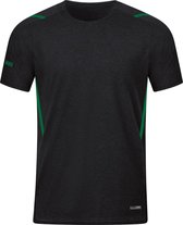 Jako Challenge T-Shirt Dames - Zwart Gemeleerd / Sportgroen
