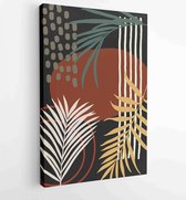 Oppervlakte patroon ontwerp. Abstracte kunst textielontwerp met literatuur of natuurlijke tropische lijnkunst schilderij 1 - Moderne schilderijen – Verticaal – 1857070768 - 115*75