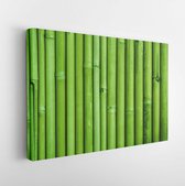 Onlinecanvas - Schilderij - Groene Bamboe Hek Textuur. Bamboe Achtergrond Art Horizontaal Horizontal - Multicolor - 40 X 30 Cm