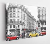 Onlinecanvas - Schilderij - Een Straat In Parijs. Digitale In Tekening. Schetsstijl Art Horizontaal Horizontal - Multicolor - 40 X 30 Cm