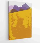 Aardetinten landschappen achtergronden instellen met maan en zon. Abstract Plant Art-ontwerp voor print, omslag, behang, minimale en natuurlijke kunst aan de muur. 4 - Moderne schi