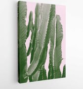 Onlinecanvas - Schilderij - Abstracte Botanische Cactus Cactus Plant Art Verticaal Vertical - Multicolor - 40 X 30 Cm