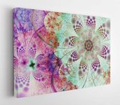 Abstracte fractal patronen en vormen. Dynamisch vloeiende natuurlijke vormen. Bloemen en spiralen. Mysterieus psychedelisch ontspanningspatroon - Modern Art Canvas - Horizontaal -