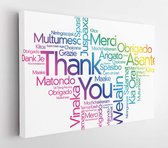 Dank u Word Cloud achtergrond, alle talen, meertalig voor onderwijs of Thanksgiving - Modern Art Canvas - Horitonzal - 520294981 - 80*60 Horizontal