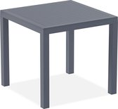 Alterego Donkergrijze design terrastafel 'CANTINA' uit kunststof - 80x80 cm