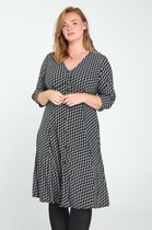 Paprika Dames Halflange jurk in tricot met een geometrische print - Jurk - Maat 52