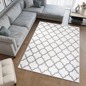 Tapiso Firet Vloerkleed Wit Trellis Slaapkamer Modern Tapijt Maat- 250x350