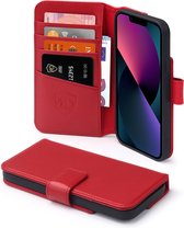 Étui pour iPhone 13, MobyDefend Luxe Portefeuille en cuir Bookcase, Rouge | Étui pour téléphone portable / Étui pour téléphone Convient pour: Apple iPhone 13
