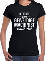 Dit is hoe een geweldige machinist eruit ziet cadeau t-shirt zwart - dames - beroepen / cadeau shirt M