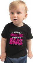 Grote zus de baas cadeau t-shirt zwart voor peuters / meisjes - shirt voor grote zussen 86