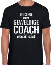 Dit is hoe een geweldige coach eruit ziet cadeau t-shirt zwart - heren - beroepen / cadeau shirt 2XL