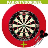 Winmau Pro SFB + Rubberen Surround (Rood) + 1 Set Brass Darts