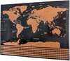 Scratch map deluxe - kras wereldkaart XL met vlaggen - zwart-geel