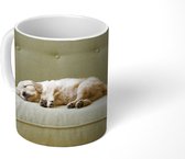 Mok - Slapende puppy op de bank - 350 ML - Beker