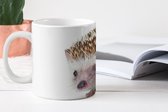 Mok - Koffiemok - Egel - Dieren - Wit - Mokken - 350 ML - Beker - Koffiemokken - Theemok