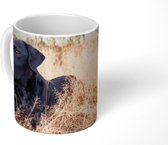 Mok - Koffiemok - Een Labrador Retriever ligt in het hoge gras - Mokken - 350 ML - Beker - Koffiemokken - Theemok