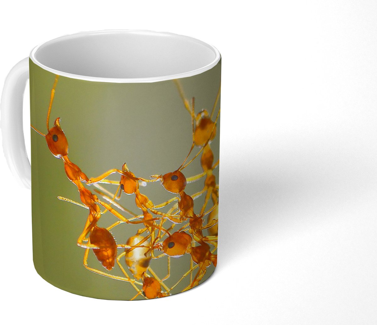Mok - Koffiemok - Mieren - Oranje - Dieren - Mokken - 350 ML - Beker - Koffiemokken - Theemok