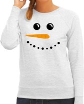 Sneeuwpop foute Kersttrui - lichtgrijs - dames - Kerstsweaters / Kerst outfit 2XL