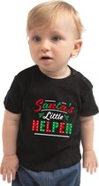 Santas little helper / Het hulpje van de Kerstman Kerst t-shirt - zwart - peuters - Kerstkleding / Kerst outfit 86 (9-18 maanden)