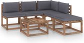 Decoways - 6-delige Loungeset pallet met kussens geïmpregneerd grenenhout