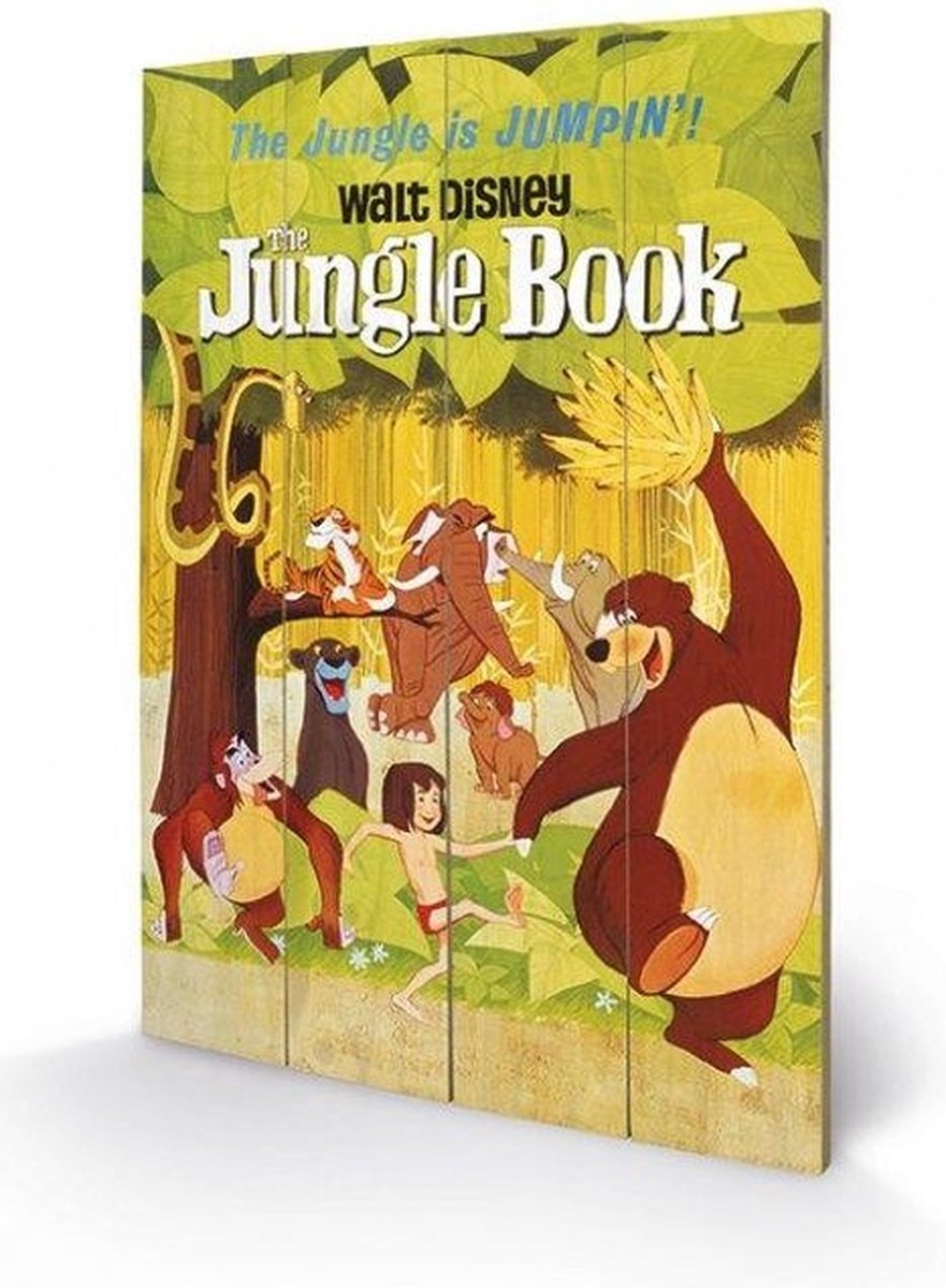 DISNEY - Printing on wood 40X59 - The Jungle Book Jumping