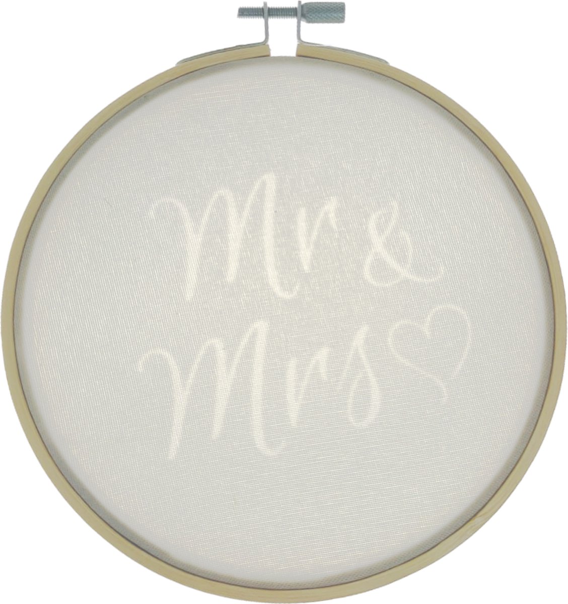 Wanddecoratie - Borduurring - Mr & Mrs - 14cm