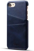 Mobiq - Leather Snap On Wallet iPhone SE (2022 / 2020)/8/7 Hoesje - blauw