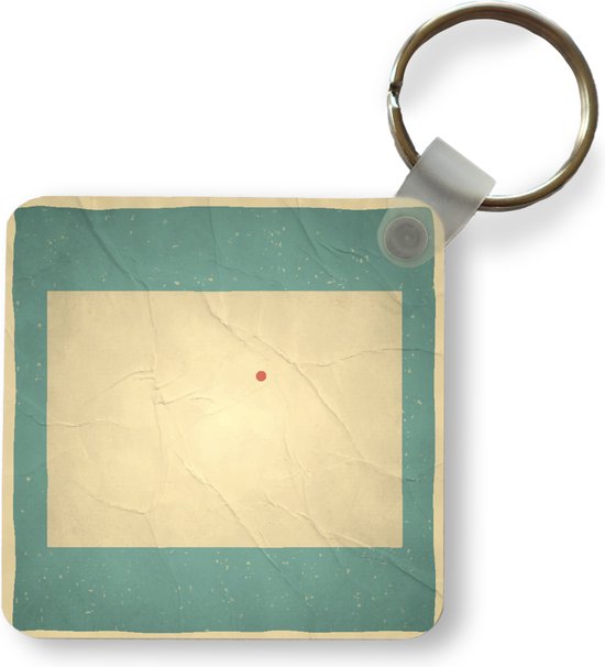 Sleutelhanger Colorado met de hoofdstad Denver gemarkeerd Plastic