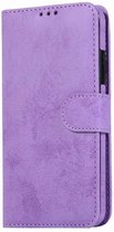 iPhone 13 2-in-1 Hoesje met Magnetische Backcover - Telefoonhoesje met vakjes voor pasjes - Inclusief polsbandje - Mobiq Magnetische 2-in-1 Wallet Case iPhone 13 paars