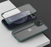 Mobiq - Rugged 360 Graden Full Body iPhone 13 Mini Hoesje - groen