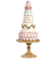 Viv! Home Luxuries Kerst Decoratiebeeld - Macarontaart - roze goud - 55,5cm Resin / roze