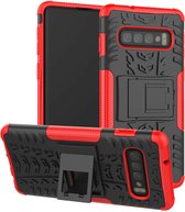 Samsung Galaxy S10 Plus hoes - Schokbestendige Back Cover - Rood