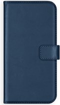 Selencia Hoesje Geschikt voor iPhone 13 Pro Max Hoesje Met Pasjeshouder - Selencia Echt Lederen Bookcase - Blauw
