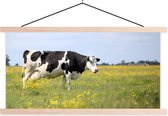 Porte-affiche avec affiche - Affiche scolaire - Vache - Herbe - Fleurs - 120x60 cm - lattes vierges