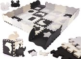 Koopcity Puzzelmat Zwart/Wit | Met Dierentegels - Hoge Kwaliteit