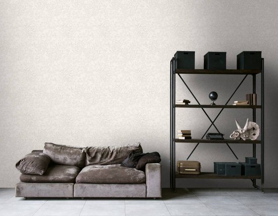 AS Creation Trendwall 2 - FILIGRAPHE BRANCHES ET FEUILLES PAPIER PEINT - fleurs rurales - blanc - 1005 x 53 cm