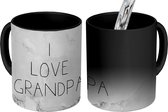 Magische Mok - Foto op Warmte Mokken - Koffiemok - Vaderdag - Quote - Opa - I love Grandpa - Spreuken - Magic Mok - Beker - 350 ML - Theemok - Mok met tekst