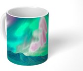 Mok - Noorderlicht - Berg - Sneeuw - 350 ML - Beker