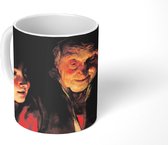 Mok - Koffiemok - Oude vrouw en jongen met kaarsen - Schilderij van Peter Paul Rubens - Mokken - 350 ML - Beker - Koffiemokken - Theemok