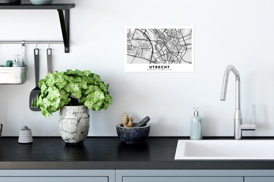 Poster Carte - Pays- Nederland - Utrecht - 30x20 cm