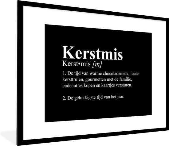 Fotolijst incl. Poster - Kerstmis definitie - Quotes - Spreuken - Woordenboek - Kerst - 80x60 cm - Posterlijst - Kerstmis Decoratie - Kerstversiering - Kerstdecoratie Woonkamer - Kerstversiering - Kerstdecoratie voor binnen - Kerstmis