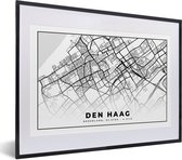 Affiche avec cadre Carte - La Haye - Pays- Nederland - 40x30 cm