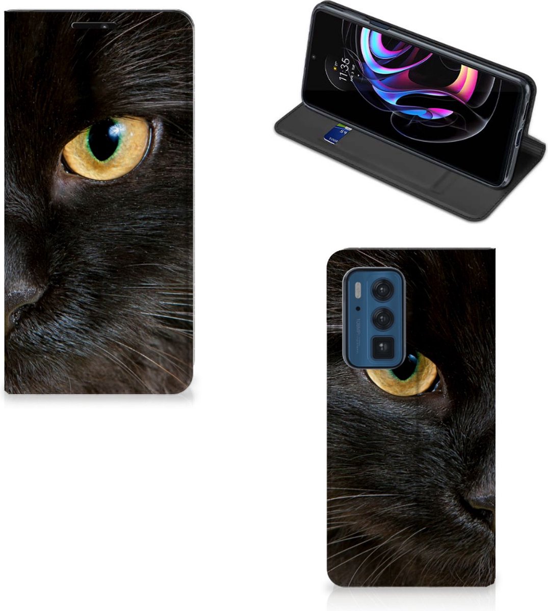 Motorola Edge 20 Pro Hoesje maken Zwarte Kat