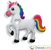 Chewel® Bijtketting Unicorn Eenhoorn Regenboog Wit | Meer Rust en Concentratie op School/Thuis | Stop Nagelbijten en Overprikkeling | BPA vrij
