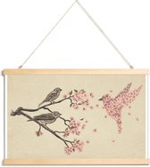 JUNIQE - Posterhanger Blossom Bird -20x30 /Bruin & Ivoor