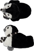 Kinder dieren pantoffels/sloffen pinguin zwart maat 31-32