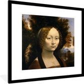 Fotolijst incl. Poster - Ginevra de' Benci - Leonardo da Vinci - 40x40 cm - Posterlijst